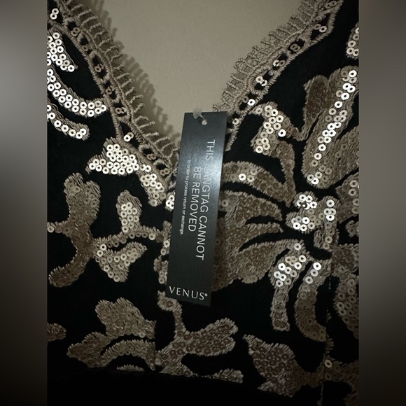 Venus Black And Gold Dress Sequin Wrap Dress Bodycon Dress Venus Gold  Sequin Dress VENT D